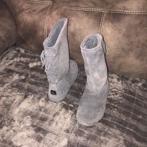 BearPaw boots with ties in the back